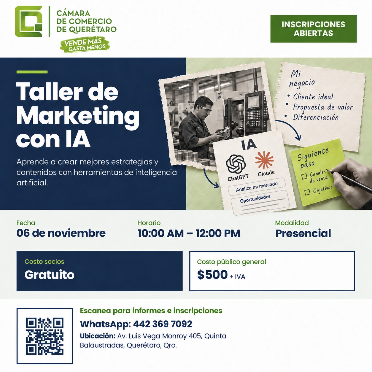 Taller de Marketing con IA del 6 de noviembre de 2026