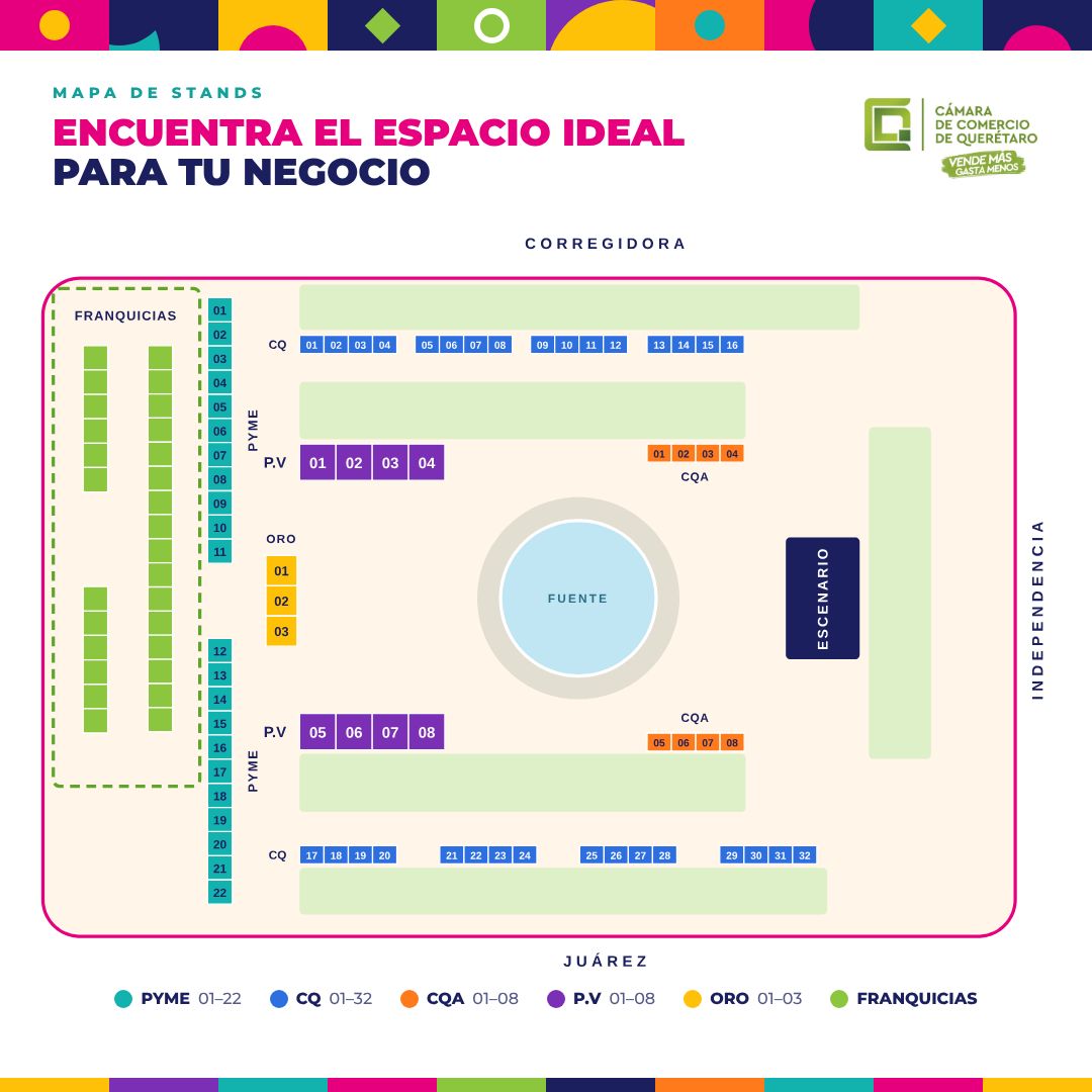 Plano de distribución de stands